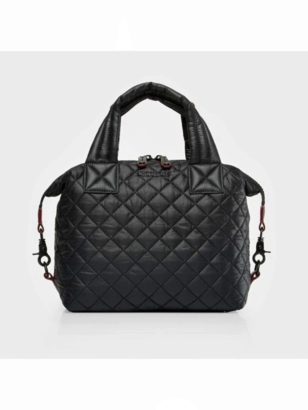 MZ WALLACE Small Sutton Deluxe Quilted Black Tote